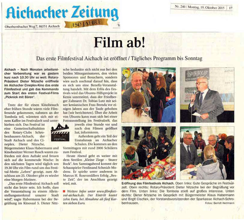 Aichacher Zeitung, 19.10.2015