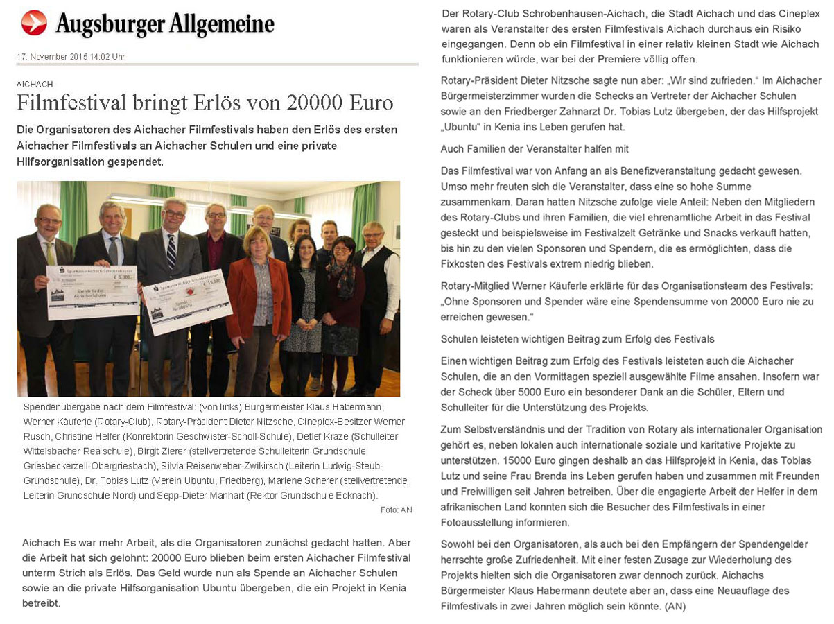 Augsburger Allgemeine Online - 17.11.2015