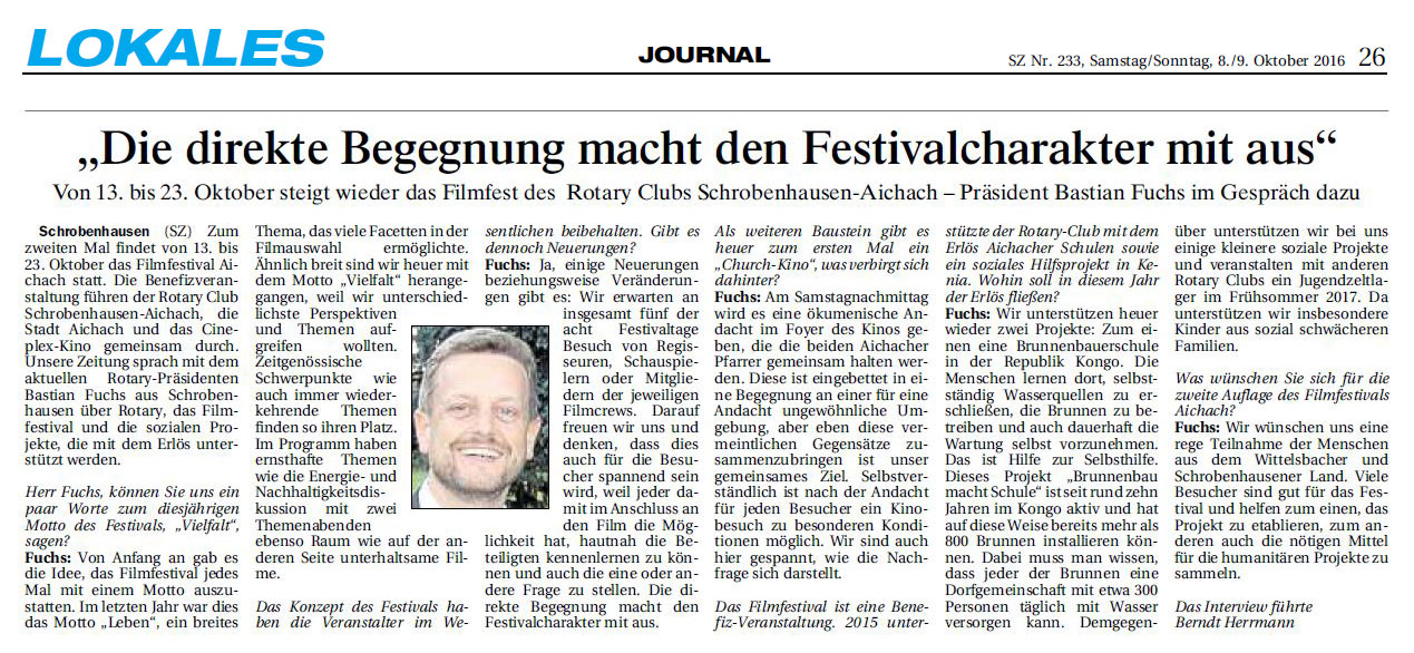 Schrobenhausener Zeitung, 08.10.2016